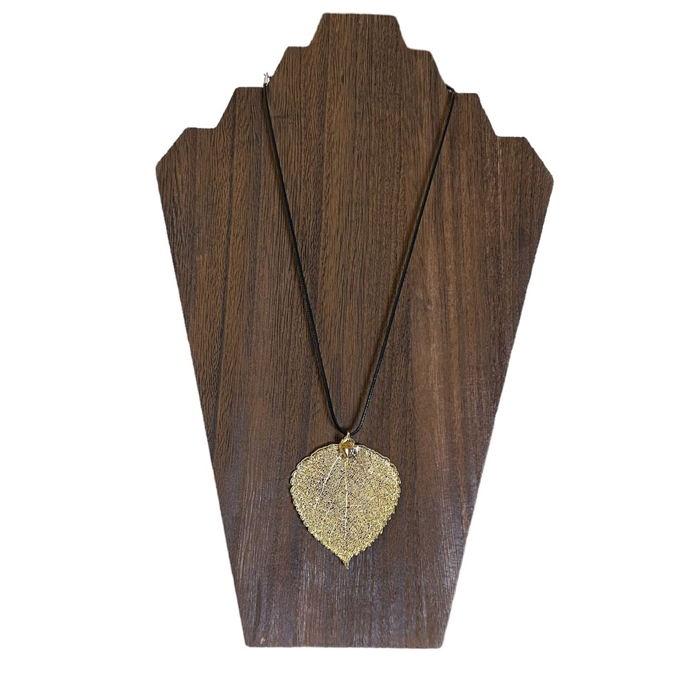 Gold Dipped Aspen Leaf Pendant